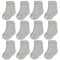CozyWay 12 Pack Crew Cotton Baby Socks, Stretch Baby Socks 6-12 Months For All Day Comfort, Infant Socks, Gray, Unisex